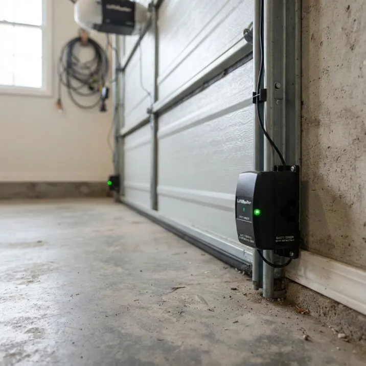 Garage door safety sensors