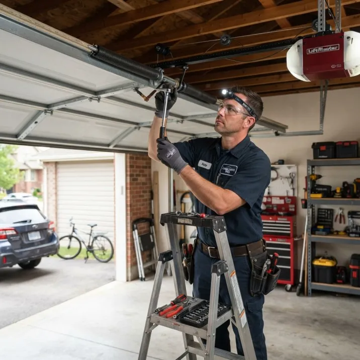 Professional technician working on a residential repair