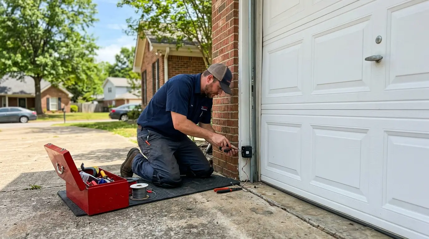 Garage door photo eye safety sensors